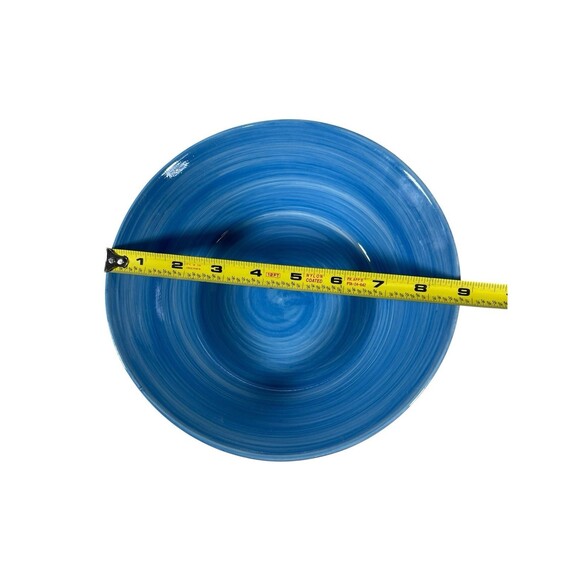 Gibson Everyday Blue Swirl Hand Painted Serving Bowl 8 7/8" Diameter - Picture 4 of 9